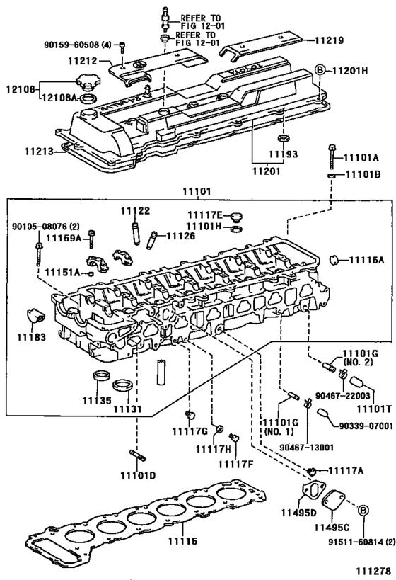 11101 - 69107 Engine Cylinder Head Assembly - Toyota Group - Cerol Auto