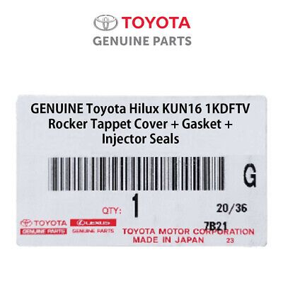 1000017 OEM Toyota Hilux KUN16 1KDFTV Rocker Tappet Cover + Gasket + Injector Seals