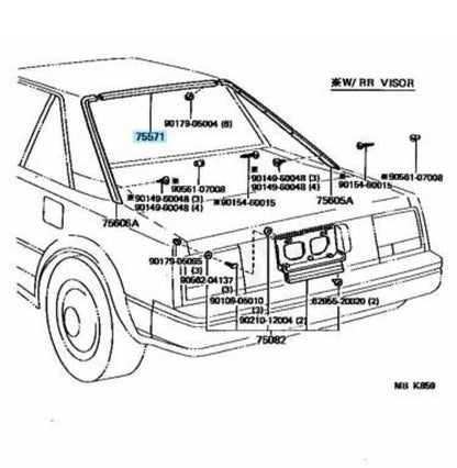 TOYOTA MR2 AW11 1984-1989 OEM Back Window Outside Molding Upper OEM Parts - Cerol Auto